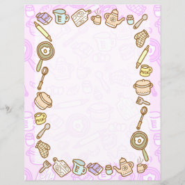 Leuk keukengerei roze papier blad