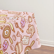 Leuk keukengerei roze tafelkleed