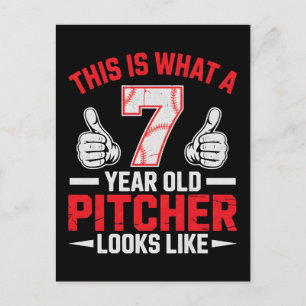 Leuk kids honkbal pitcher typografie ontwerp feestdagenkaart