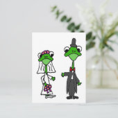 Leuk Kikker Bruid en bruidegom Bruiloft Ontwerp Briefkaart (Staand voorkant)