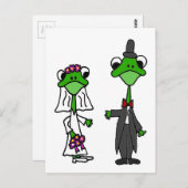 Leuk Kikker Bruid en bruidegom Bruiloft Ontwerp Briefkaart (Voorkant / Achterkant)