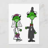 Leuk Kikker Bruid en bruidegom Bruiloft Ontwerp Briefkaart (Voorkant)