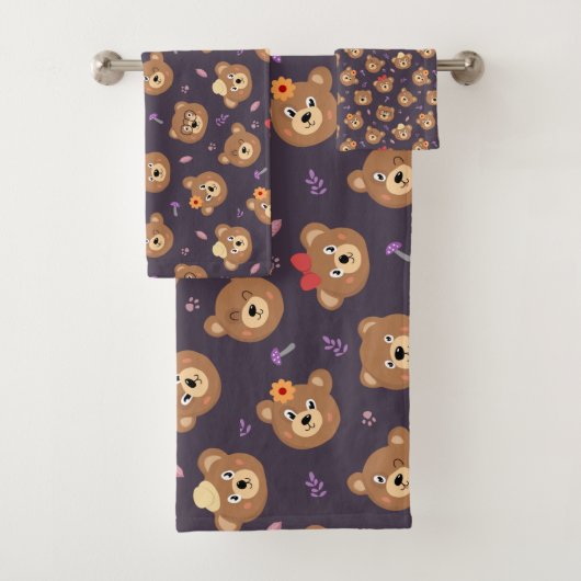 Leuk Kind teddybeer decoratief patroon Bad Handdoek (Insitu)
