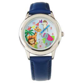 Leuk Kinder Cartoon Oerwoud Dieren Leuk Afbeelding Horloge