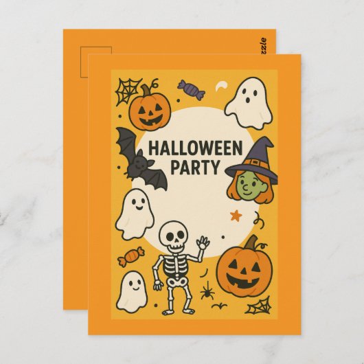 Leuk Kinder Halloween Feest Briefkaart (Voorkant / Achterkant)