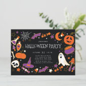 Leuk Kinder Halloween Feest Kaart (Staand voorkant)