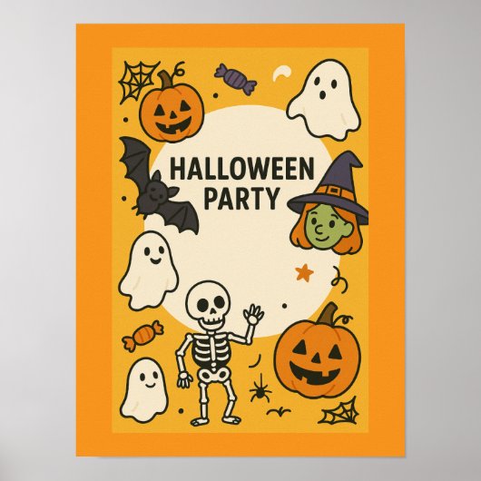 Leuk Kinder Halloween Feest Poster (Voorkant)