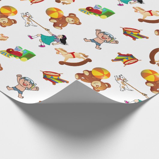 Leuk Kinder Spelen Cadeaupapier (Hoek)