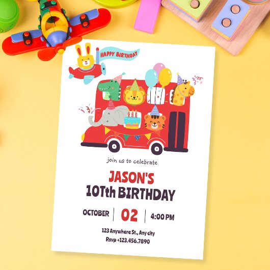 Leuk kinder verjaardagsfeestje kaart