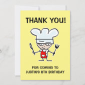 Leuk kind's koken Verjaardagsfeestje bedankje Bedankkaart (Voorkant)