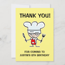 Leuk kind's koken Verjaardagsfeestje bedankje Bedankkaart