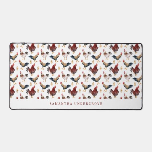 Leuk kip haan patroon bureaumat (Voorkant)