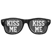 Leuk Kiss Me Feest Vet Letter Zwart Retro Zonnebril (Voorkant)