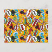 Leuk klaar om te knallen Verjaardagsfeestje stripb Uitnodiging Briefkaart (Achterkant)