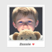 Leuk klein jongetje met teddybeer sticker (Vel)