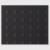 Leuk klein kleurrijk hart cadeaupapier (Vlak)