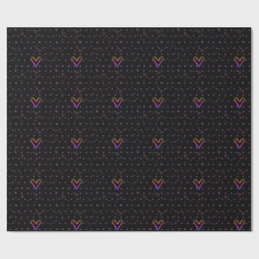 Leuk klein kleurrijk hart cadeaupapier (Vlak)