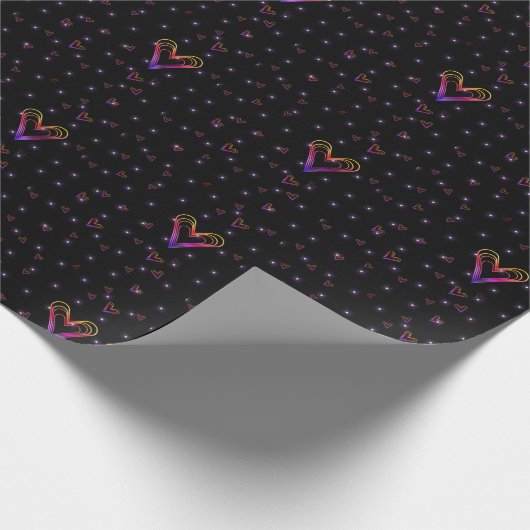 Leuk klein kleurrijk hart cadeaupapier (Hoek)