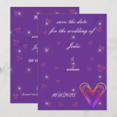 Leuk klein kleurrijk hart kaart (Voorkant / Achterkant)