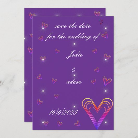 Leuk klein kleurrijk hart kaart (Voorkant / Achterkant)