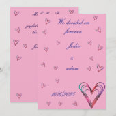 Leuk klein kleurrijk hart kaart (Voorkant / Achterkant)