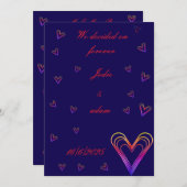 Leuk klein kleurrijk hart kaart (Voorkant / Achterkant)