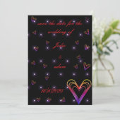 Leuk klein kleurrijk hart save the date (Staand voorkant)