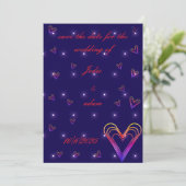 Leuk klein kleurrijk hart save the date (Staand voorkant)