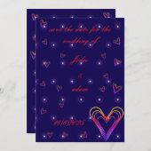 Leuk klein kleurrijk hart save the date (Voorkant / Achterkant)