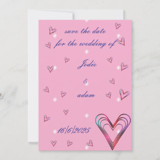 Leuk klein kleurrijk hart save the date