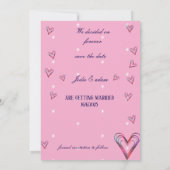 Leuk klein kleurrijk hart save the date (Achterkant)