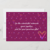 Leuk klein kleurrijk hartje bedankkaart (Achterkant)