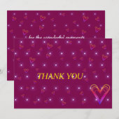 Leuk klein kleurrijk hartje bedankkaart (Voorkant / Achterkant)