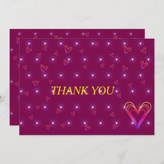 Leuk klein kleurrijk hartje bedankkaart (Voorkant / Achterkant)