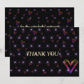 Leuk klein kleurrijk hartje bedankkaart (Voorkant / Achterkant)