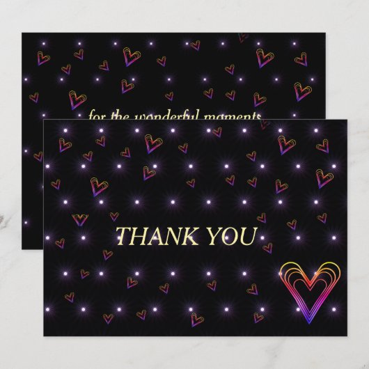 Leuk klein kleurrijk hartje bedankkaart (Voorkant / Achterkant)