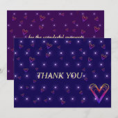 Leuk klein kleurrijk hartje bedankkaart (Voorkant / Achterkant)