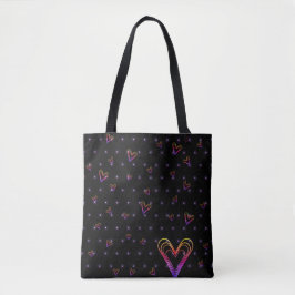 Leuk klein kleurrijk hartje tote bag