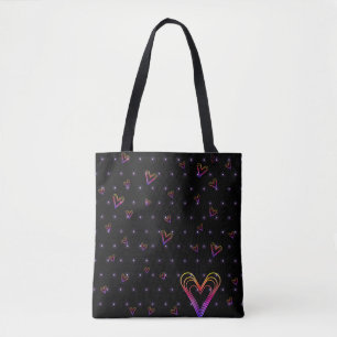 Leuk klein kleurrijk hartje tote bag