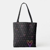 Leuk klein kleurrijk hartje tote bag (Achterkant)
