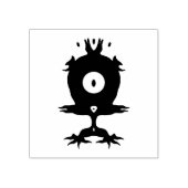 Leuk klein monster v4 rubberstempel (Afrduk)