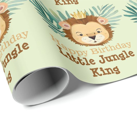 Leuk klein Oerwoud Leeuw Verjaardag Cadeaupapier (Rol Hoek)