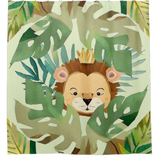 Leuk klein Oerwoud Leeuw Verjaardag Douchegordijn (Voorkant)