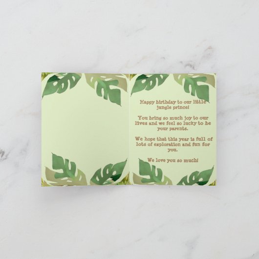 Leuk klein Oerwoud Leeuw Verjaardag Feestdagen Kaart (Binnen)