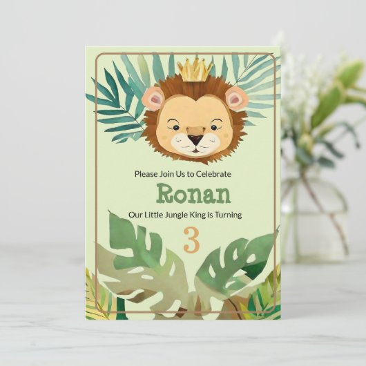 Leuk klein Oerwoud Leeuw Verjaardag Kaart (Staand voorkant)