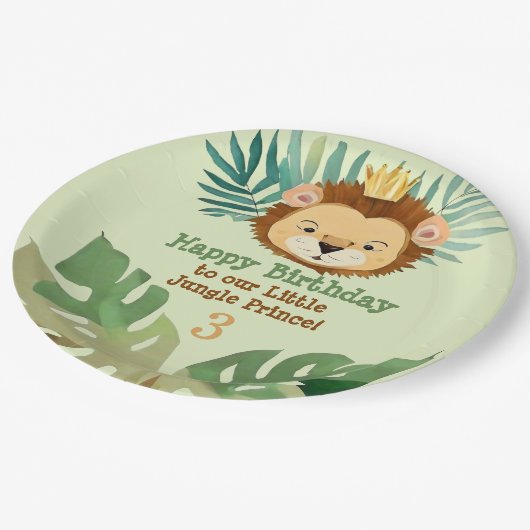 Leuk klein Oerwoud Leeuw Verjaardag Papieren Bordje (Gekanteld)