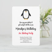 Leuk klein pinguïn verjaardagsfeestje kaart (Staand voorkant)