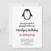 Leuk klein pinguïn verjaardagsfeestje kaart (Voorkant)