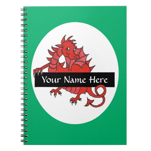 Leuk klein rood draak Notitieboek te personalisere (Voorkant)