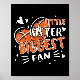 Leuk klein zusje grootste fan basketbal liefhebber poster